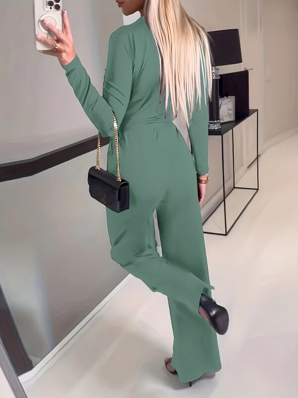 Women's Fashionable Casual Solid Color Jumpsuit - Image 3