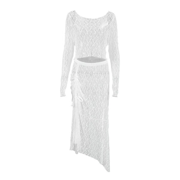 Lace Hollow Out See-through Suit Design - Image 5