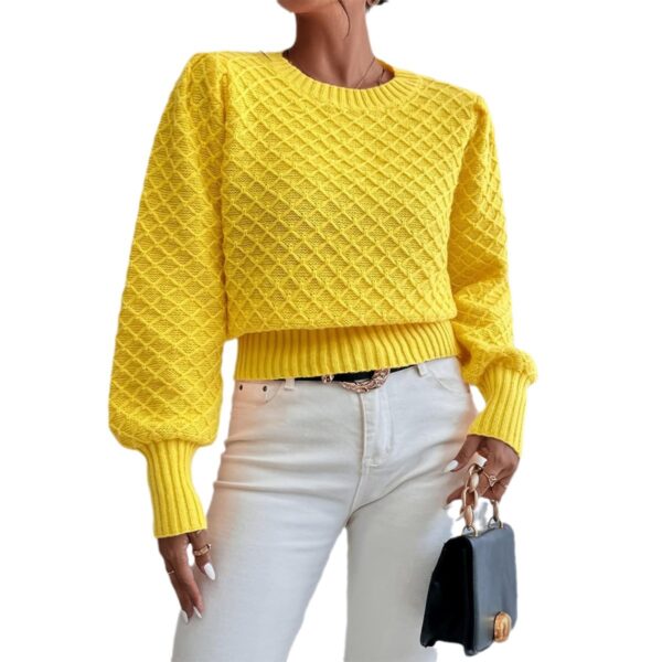 Round Neck Pullover Long Sleeve Sweater - Image 5