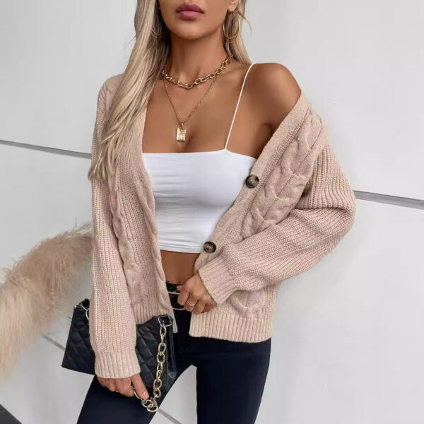 Vintage Single-breasted Sweater Women's Coat - Image 7