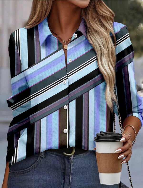 Elegant Women's Loose Long Sleeve Shirt - Image 3