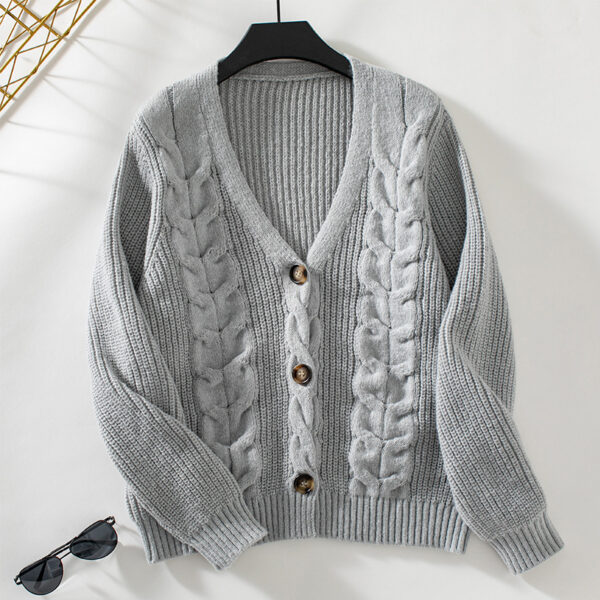 Vintage Single-breasted Sweater Women's Coat - Image 6