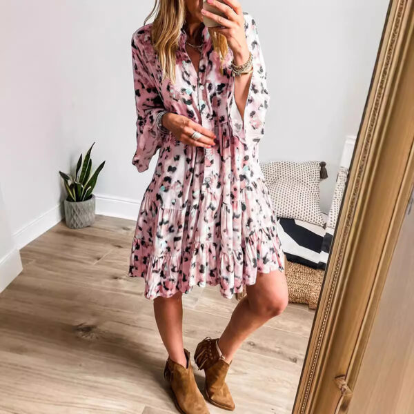 Fashion Loose Cool Button Dress Women - Image 3