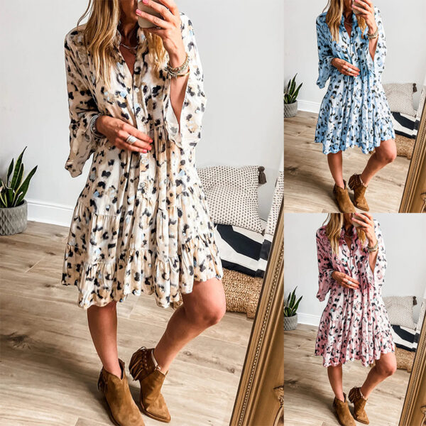 Fashion Loose Cool Button Dress Women - Image 5
