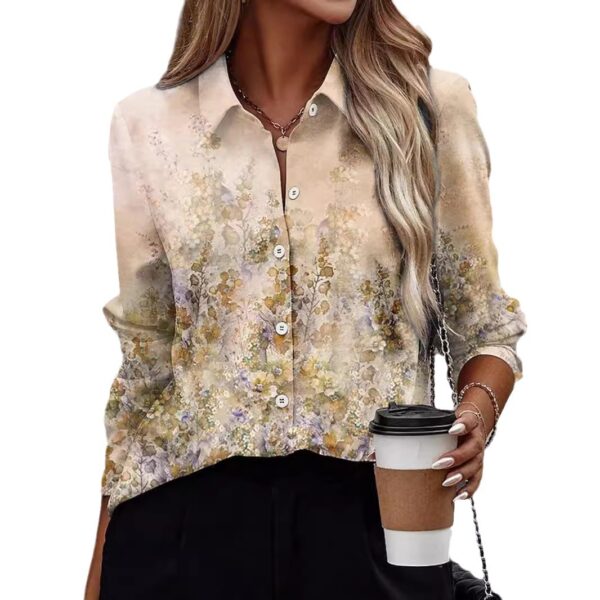 Elegant Women's Loose Long Sleeve Shirt - Image 8
