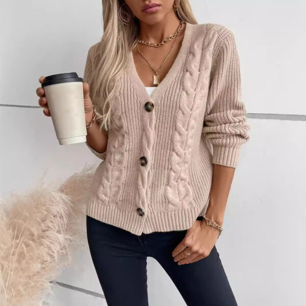Vintage Single-breasted Sweater Women's Coat - Image 3