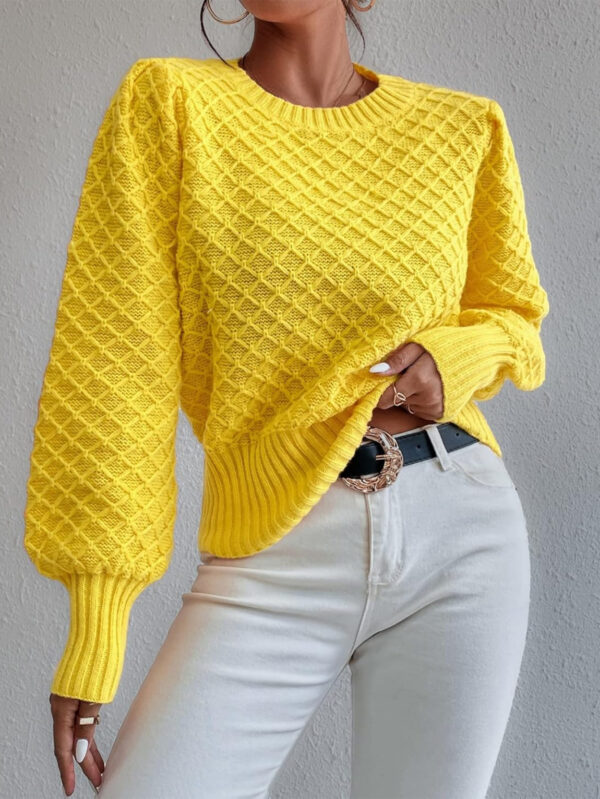 Round Neck Pullover Long Sleeve Sweater - Image 8