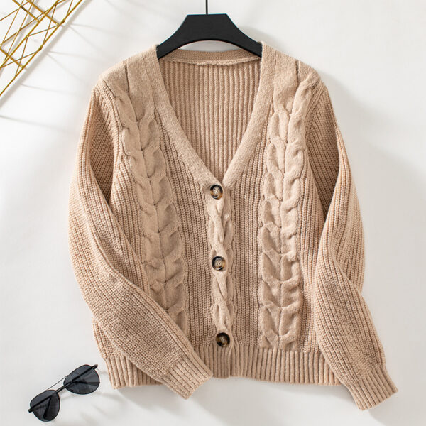 Vintage Single-breasted Sweater Women's Coat - Image 5