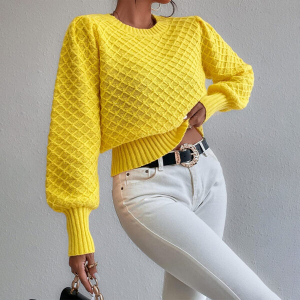 Round Neck Pullover Long Sleeve Sweater - Image 7