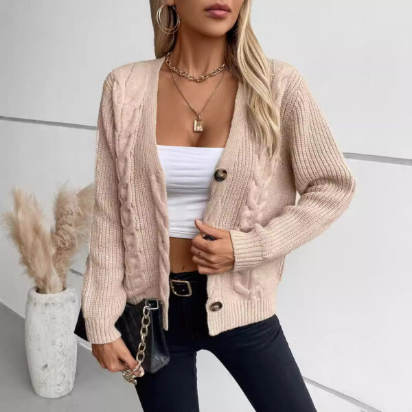 Vintage Single-breasted Sweater Women's Coat - Image 2