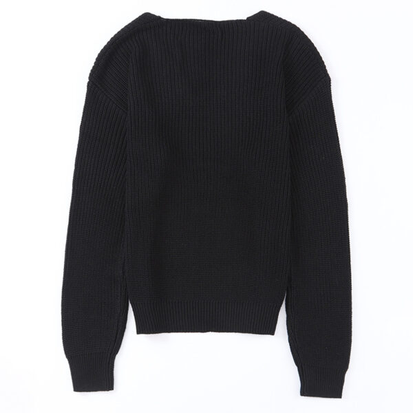 Threaded Long Sleeve Sweater Slim Fit Pullover Simple Style - Image 8