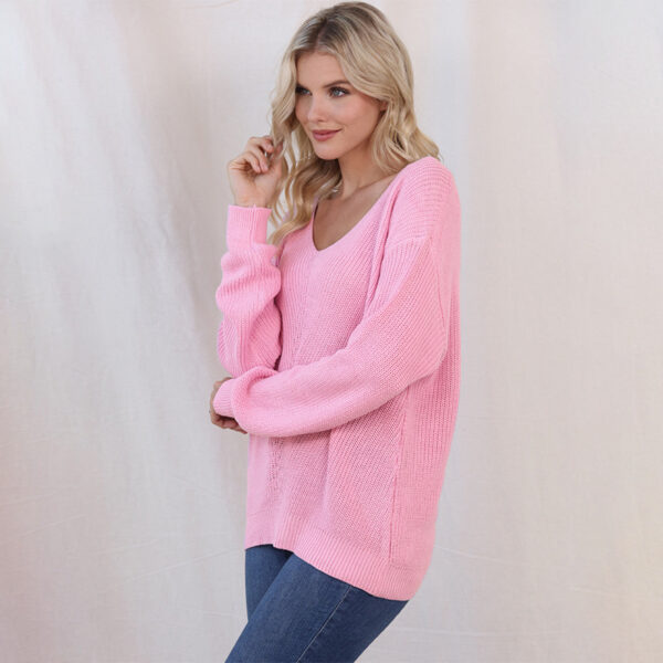 Threaded Long Sleeve Sweater Slim Fit Pullover Simple Style - Image 7