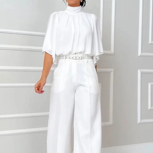 Summer New Half Collar Top Two-piece Set - Image 2