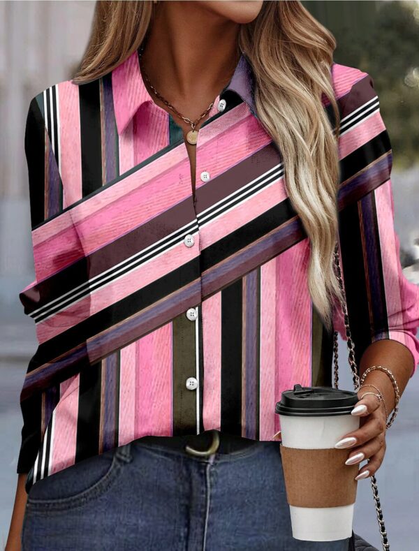 Elegant Women's Loose Long Sleeve Shirt - Image 2