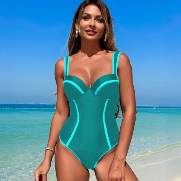 Swimsuit Women's One-piece Black And White Stripe High Waist - Image 3
