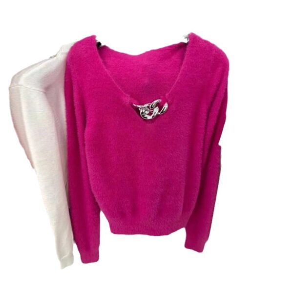 Women's Fashion New Knitted Chain Sweater - Image 5