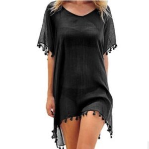 Women Blouses Loose Chiffon Dress Summer Beach Tunic Cover-Up Shirt