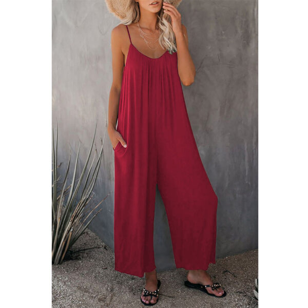 Women's Loose Sleeveless Jumpsuits Romper Jumpsuit With Pockets Long Pant Summer - Image 2