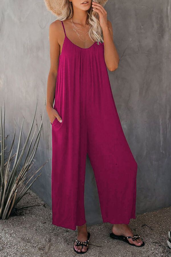 Women's Loose Sleeveless Jumpsuits Romper Jumpsuit With Pockets Long Pant Summer - Image 5