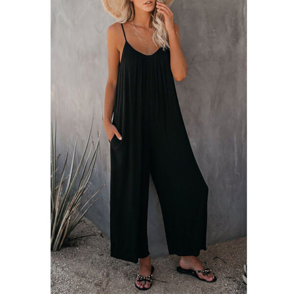 Women's Loose Sleeveless Jumpsuits Romper Jumpsuit With Pockets Long Pant Summer - Image 9