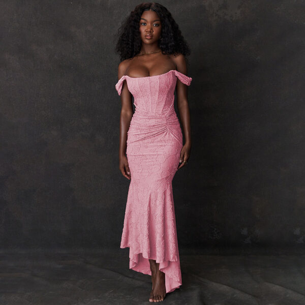 Mozision Off-shoulder Backless Sexy Evening Dress For Women Purple Sleeveless Strapless Ruched Bodycon Club Party Dress - Image 3